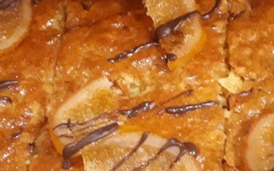 Orange traybake with puff pastry